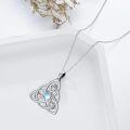 wholesale TOUPOP Celtic Knot Necklace Sterling Silver Luck Irish Pendant Necklace Birthday Christmas Moonstone Jewelry For Women -0-3