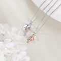 wholesale 925 Sterling Silver Dolphin & Heart Infinity Pendant Necklace s for Women-0-2