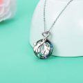wholesale 925 Sterling Silver Rainbow Crystal Elephant Pendant Necklace for Women Wife Girlfriend Mom-0-1