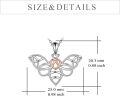 wholesale 925 Sterling Silver Butterfly Heart Pendant Necklace 925  for Women Girls-0-5