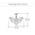 wholesale 925 Sterling Silver Butterfly Heart Pendant Necklace 925  for Women Girls-0-5