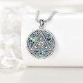 wholesale 925 Sterling Silver Celtic Knot Triangle Pendant Norse Jewelry Necklace -0-3