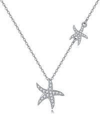 wholesale 925 Sterling Silver CZ Starfish Pendant Necklace - Ocean Beach s for Women-Silver