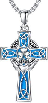 wholesale Sterling Silver Turquoise Celtic Cross Necklace Pendant Jewelry-Claddagh