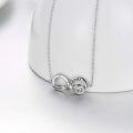 wholesale 925 Sterling Silver Infinity Sister Necklace with Heart Pendant - Hypoallergenic Lead-Free Nickel-Free Gift for Sisters-0-3