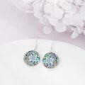 wholesale 925 Sterling Silver Round Celtic Knot Abalone Shell Blue Crystal Star Pendant Hook Earrings s for Women-0-1