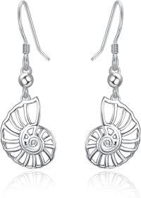 wholesale 925 Sterling Silver Shell Drop Earrings - Summer Beach s for Her-B-SeaShell