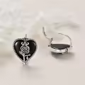 TOUPOP Sterling Silver Black Agate Butterfly Celtic Rose Leverback Dangle Earrings-0-2