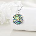 wholesale 925 Sterling Silver Round Abalone Shell Mountain Sun Pendant Necklace for Women - Faith  for Nature Lovers-0-3
