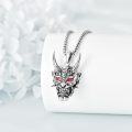 wholesale 925 Sterling Silver Gold Plated Demon Face Pendant Necklaces for Men Punk Gothic Style Jewelry-0-2