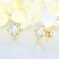 wholesale 14K Yellow Gold Opal Earrings Flower Triangle Star Vintage Studs for Women -0-3