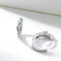 wholesale 925 Sterling Silver White Fire Opal Butterfly Huggie Hoop Earrings-0-1
