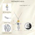 wholesale 925 Sterling Silver 925 Customizable Sunflower Photo Projection Cross Pendant Necklace for Women & Girls-0-5
