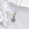 wholesale 925 Sterling Silver Tennis Racket Gold Ball Charm Pendant Necklace For Women-0-4