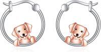 wholesale 925 Sterling Silver Dog Hoop Earrings for Women - Cute Puppy Gifts for Pet Owners-Dog