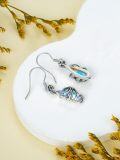wholesale 925 Sterling Silver Wire Wrapped Blue Moonstone Teardrop Bohemian Drop Earrings for Women-0-4
