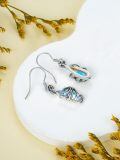 wholesale 925 Sterling Silver Wire Wrapped Blue Moonstone Teardrop Bohemian Drop Earrings for Women-0-4