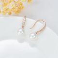 wholesale 10K Gold Moissanite & Freshwater Pearl Dangle Earrings, Hypoallergenic, Nickel-Free, 9mm, 27mm, Gift for Her-0-3