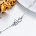 wholesale 925 Sterling Silver Heart Infinity Bracelet With Pearls-0-2