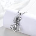 wholesale 925 Sterling Silver Grim Reaper on Anchor Pendant Chain Necklaces for Men & Women-0-1