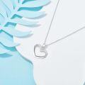 wholesale 925 Sterling Silver Open Heart Pendant with Cubic Zirconia Stones for Women-0-3