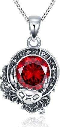 wholesale Metal Stone Zodiac Necklace Constellation Pendant Horoscope Gift for Women-Cancer(July)