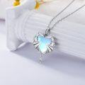 wholesale 925 Sterling Silver Heart-Shaped Austrian Crystal Double Dragon Pendant Necklace for Women and Girls-0-1