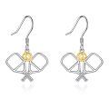 wholesale 925 Sterling Silver Pickleball Earrings Wholesale For Women And Girls Sporty Dangle Jewelry-0-0