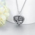 wholesale 925 Sterling Silver Heart-Shaped Bear Family Pendant Necklace with Chain s for Women-0-2