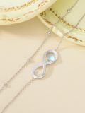 wholesale 925 Sterling Silver Heart Love Infinity Charm Adjustable Chain Ankle Bracelet-0-2