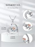 wholesale 925 Sterling Silver Heart-Shaped Sloth and Cub Pendant Necklaces for Women - I Love You Forever Message Charm Necklace Gift Set (Silver)-0-3