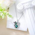 wholesale Sterling Silver Birthstone Hummingbird Pendant Necklace for Women-0-4