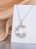 wholesale 925 Sterling Silver Moon Sloth Pendant Necklace with Stars and Celestial Elements-0-1