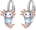 wholesale 925 Sterling Silver Metal Cute Axolotl Moonstone Dangle Earring Gift for Women Girls-0-0
