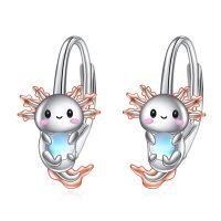 wholesale 925 Sterling Silver Cute Axolotl Earrings-Axolotl Earrings-moonstone