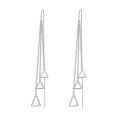 wholesale 925 Sterling Silver Triangle Threader Dangle Drop Earrings with Chain for Women-0-0