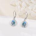 wholesale 925 Sterling Silver Abalone Shell Mermaid Teardrop Dangle Earrings Vintage s for Women-0-3