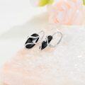 wholesale Sterling Silver Black Onyx Drop Earrings for Women, Elegant Dangle Lever Back Hypoallergenic Jewelry, Gift for Mom Wife Sister-0-5