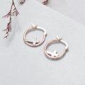 wholesale 925 Sterling Silver Opal Cross Huggie Hoop Earrings for Women and Girls-0-4