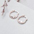 wholesale 925 Sterling Silver Opal Cross Huggie Hoop Earrings for Women and Girls-0-4