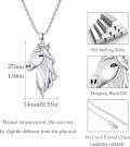 wholesale 925 Sterling Silver Horse Head Pendant Necklace with Chain for Women and Girls-0-4