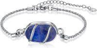 wholesale Sterling Silver Gemstone Urn Bracelet for Ashes Memorial Keepsake Jewelry for Women-Lapis Lazuli