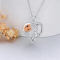 wholesale 925 Sterling Silver Heart Rose Pendant Necklaces for Women Gifts-0-4