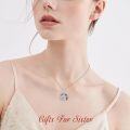 wholesale 925 Sterling Silver Celtic Knot Family of Three Crystal Sister Necklace for Women-0-1