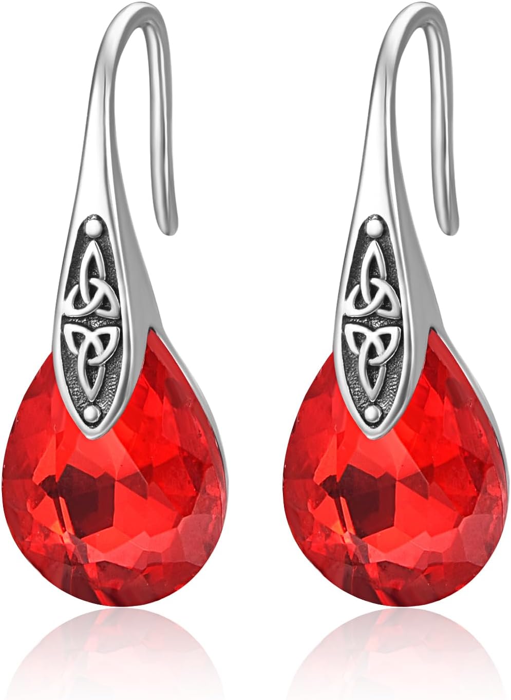 wholesale 925 Sterling Silver Birthstone Celtic Knot Dangle Earrings Women s Jewelry Gift-07 Jul