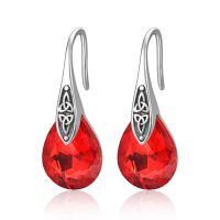 wholesale 925 Sterling Silver Teardrop Earrings Wholesale With Blue Crystals-07 Jul