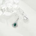 wholesale 925 Sterling Silver Teardrop Green Crystal Drop Leverback Earrings for Women Valentines Day Gifts-0-3