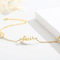 wholesale 925 Sterling Silver Faith Chain Link Anklet - Simple Religious Adjustable  for Women & Girls-0-1
