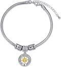 wholesale S925 Sterling Silver Inspirational Graduation Snake Bracelet, College Masters Nursing Graduation Gifts for Her, 6.5-8.5 (Compass Bracelet)-0-0