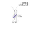 wholesale 925 Sterling Silver Pink Austrian Crystal Infinity Butterfly Pendant Necklace-0-22